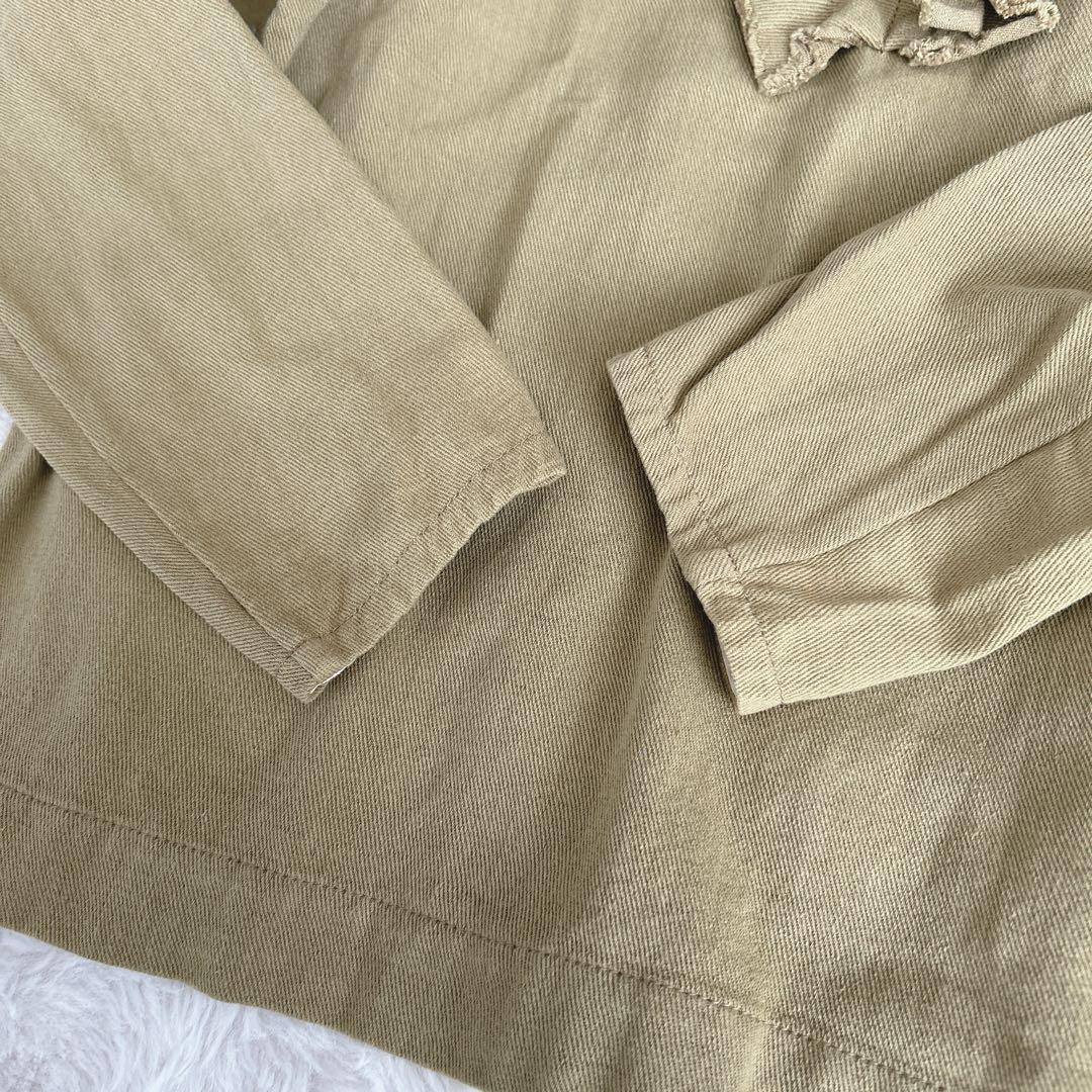 45R★コットン　フリル　ブラウス　カットソー　長袖