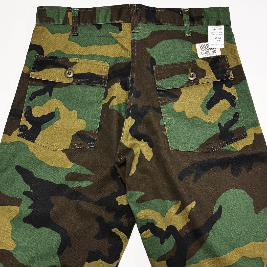 ■GUNG HO/ガンホー ウッドランドカモフラージュベイカーパンツW32美品■