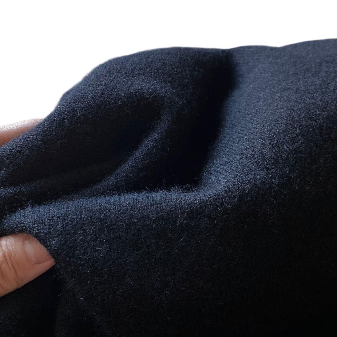 90s FORTE カシミヤ100% モックネックニットセーター　ブラック 黒
