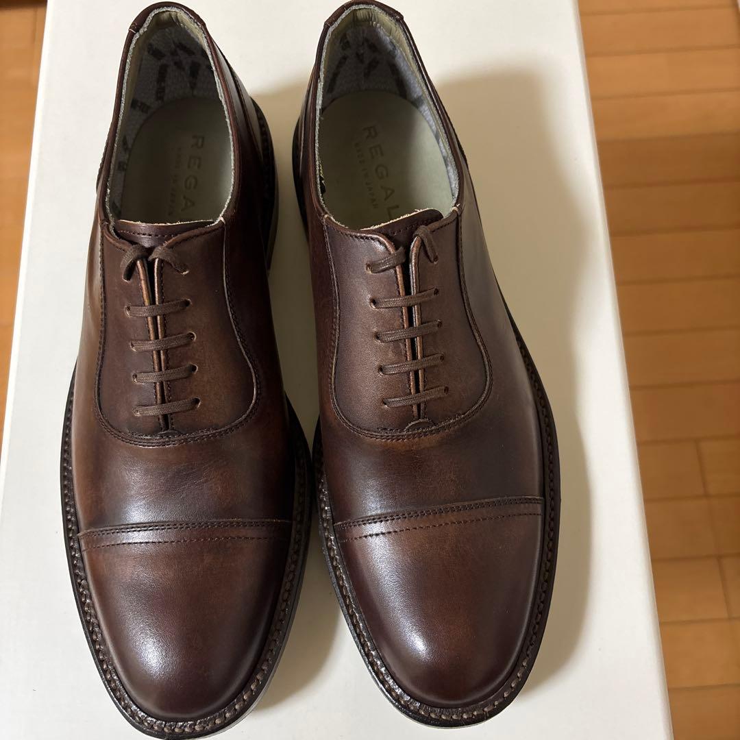 k*i様 【ほぼ新品】REGAL ブラウン レザー ストレートチップ シューズ