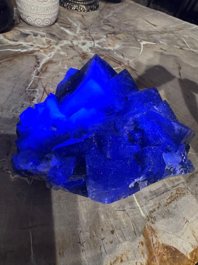 hopeナミビア月光フローライトコレクターピース ＆キラキラパイライト共生