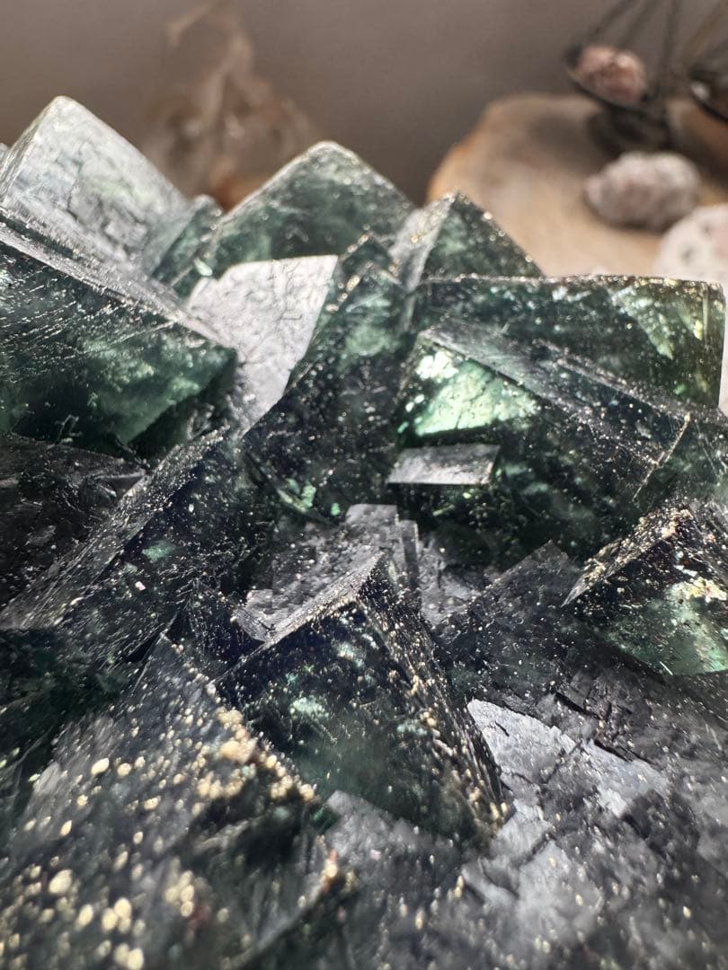 hopeナミビア月光フローライトコレクターピース ＆キラキラパイライト共生