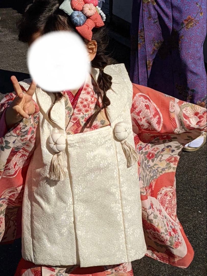 3歳　七五三　アンティーク　被布セット