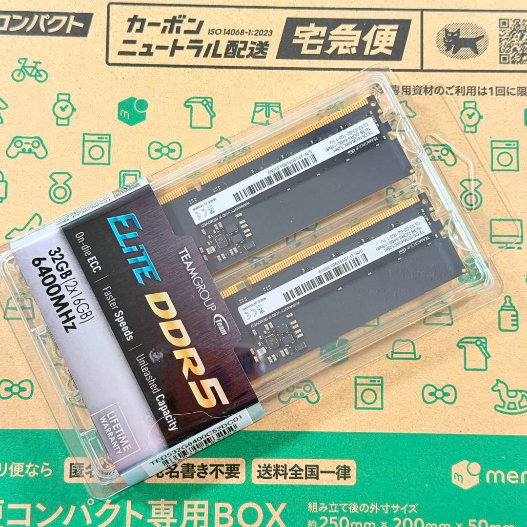 【新品未開封】Team DDR5-6400 32GBメモリ（16GBx2）