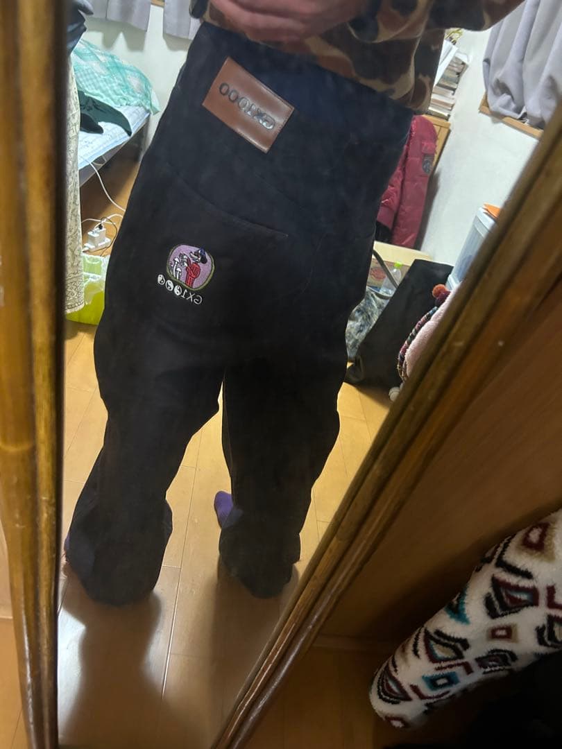 GX1000 紫 パープル バギーデニムパンツ ワイド w36