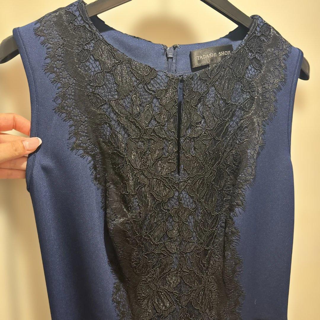 TADASHI SHOJI ネイビー ノースリーブ ワンピース