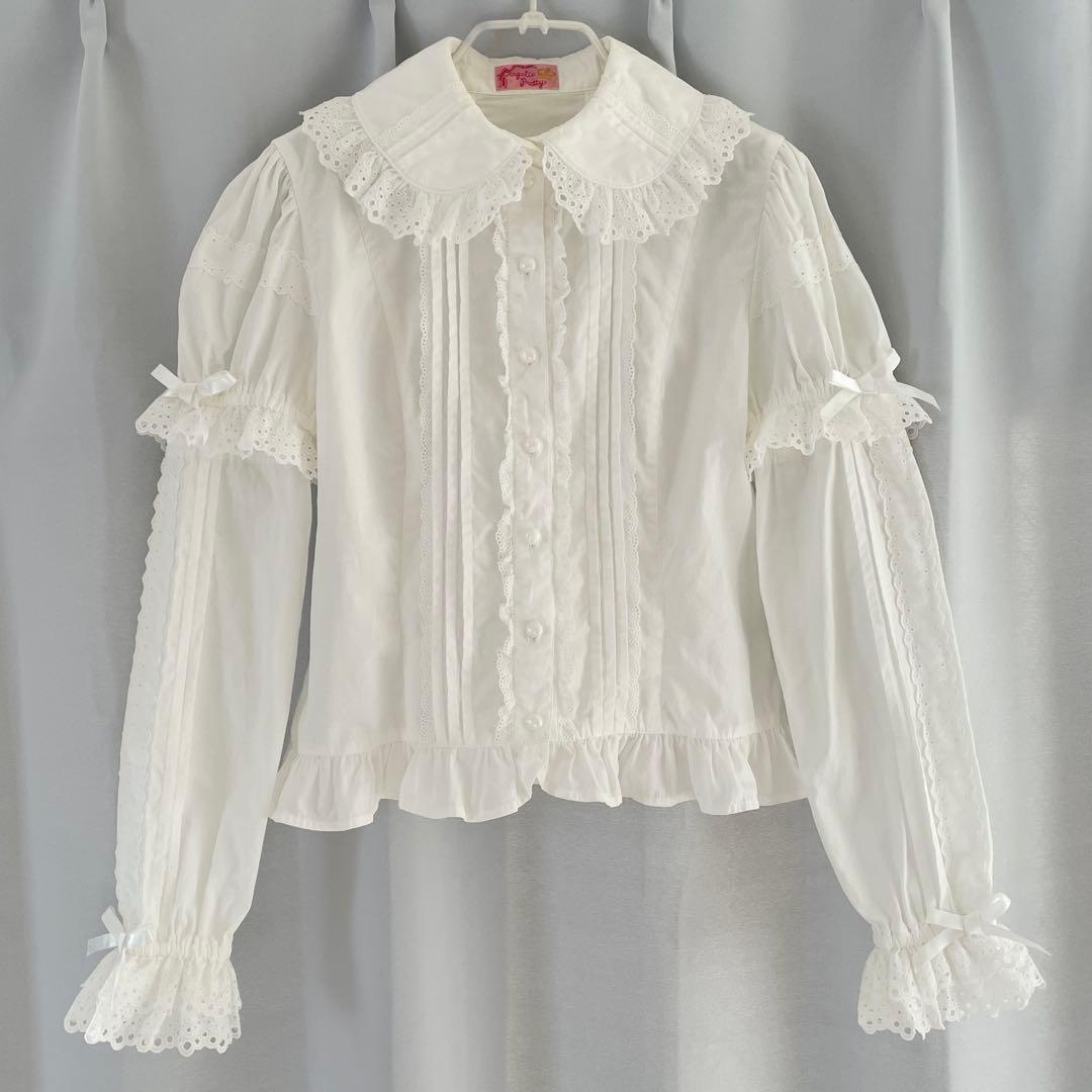 アンジェリックプリティ 長袖 半袖 リバーシブル 綿レース ブラウス