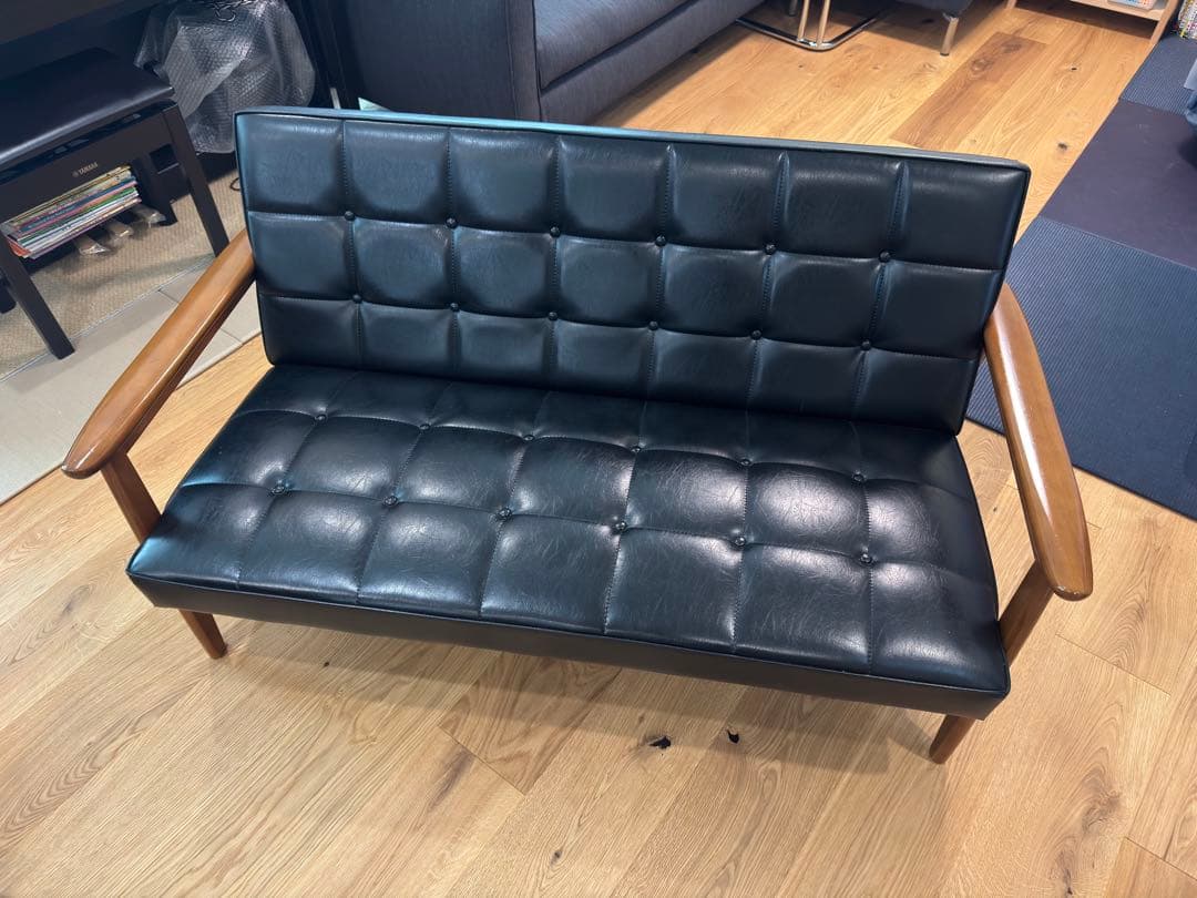 値下げ カリモク60 Kチェア 2人掛けソファ 黒