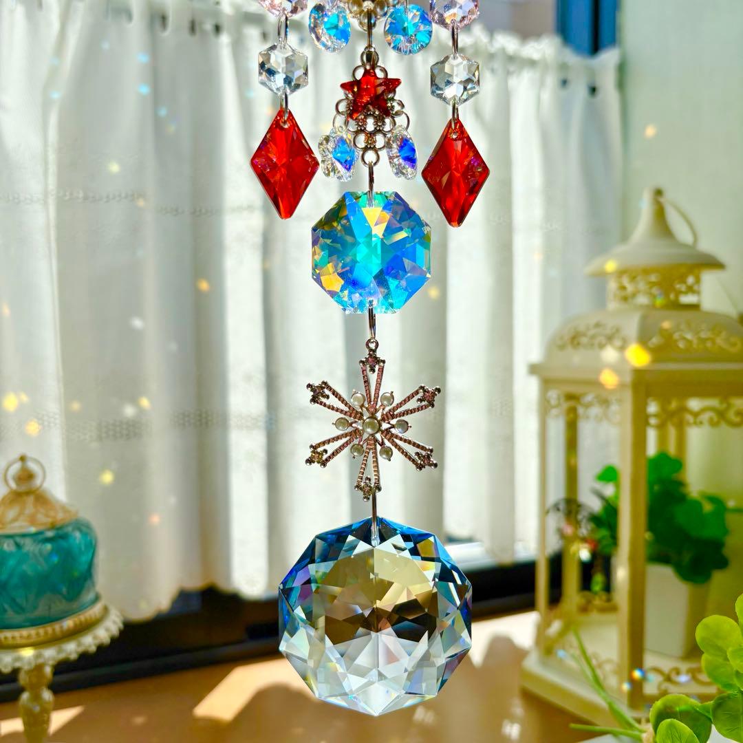 トゥルーリーインラブハート✩.*˚レッドマグマSWAROVSKIサンキャッチャー