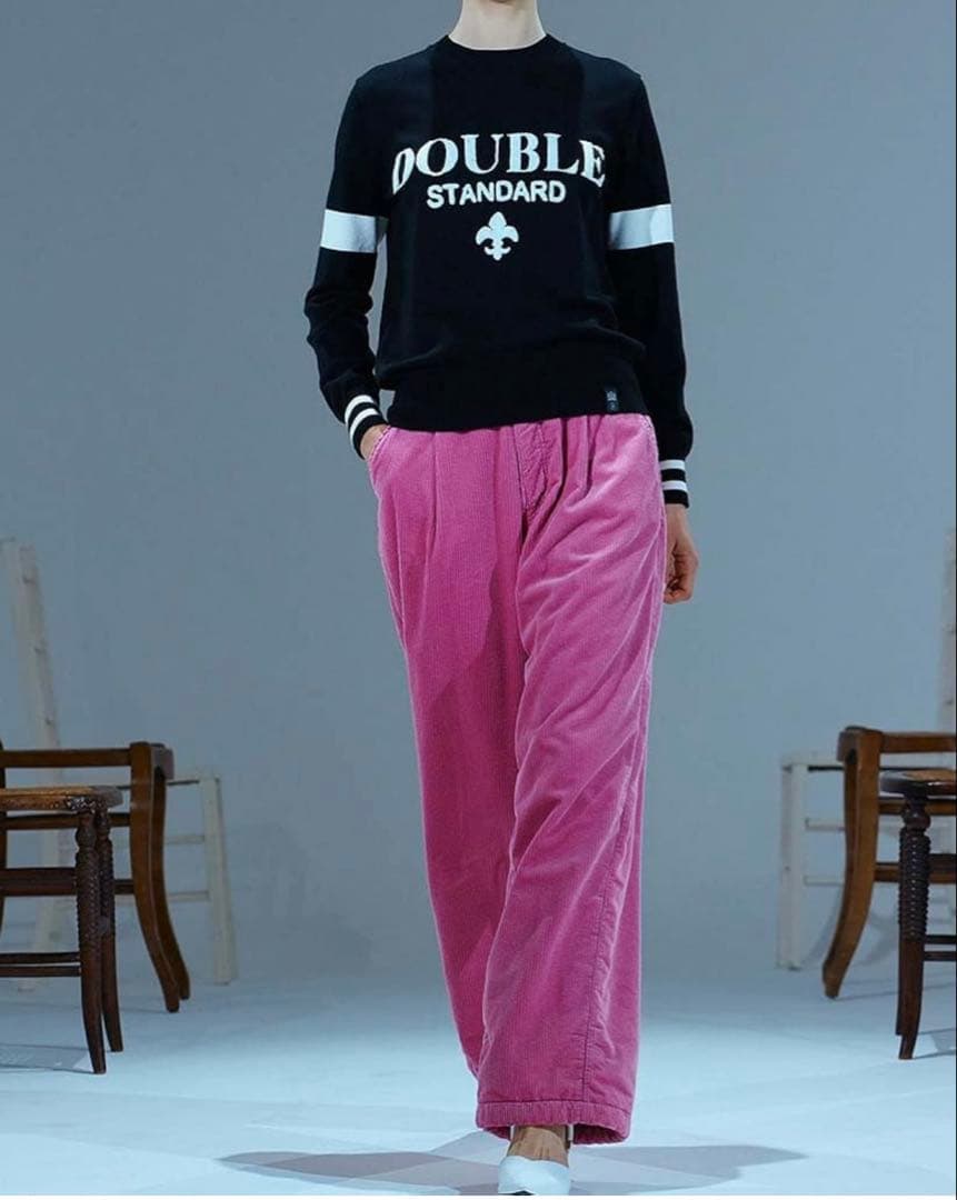 【美品】ダブルスタンダードクロージング　コーデュロイワイドパンツ　ピンク 38