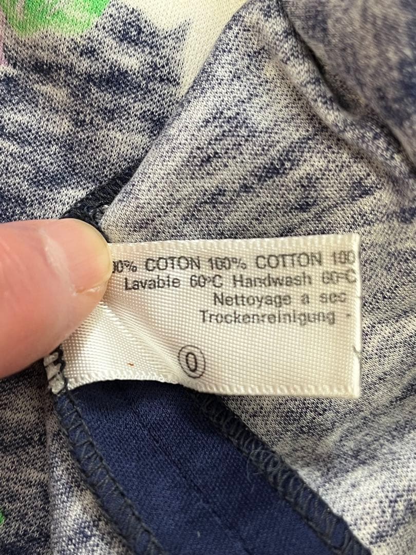 美品LEONARD 花柄 長袖Tシャツ紺 Lサイズmade in Italy