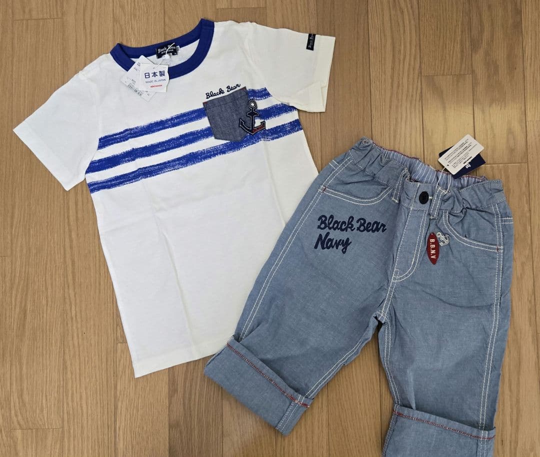 新品タグ付き　ミキハウス　ブラックベア　 Tシャツ　ハーフパンツ　セット 120