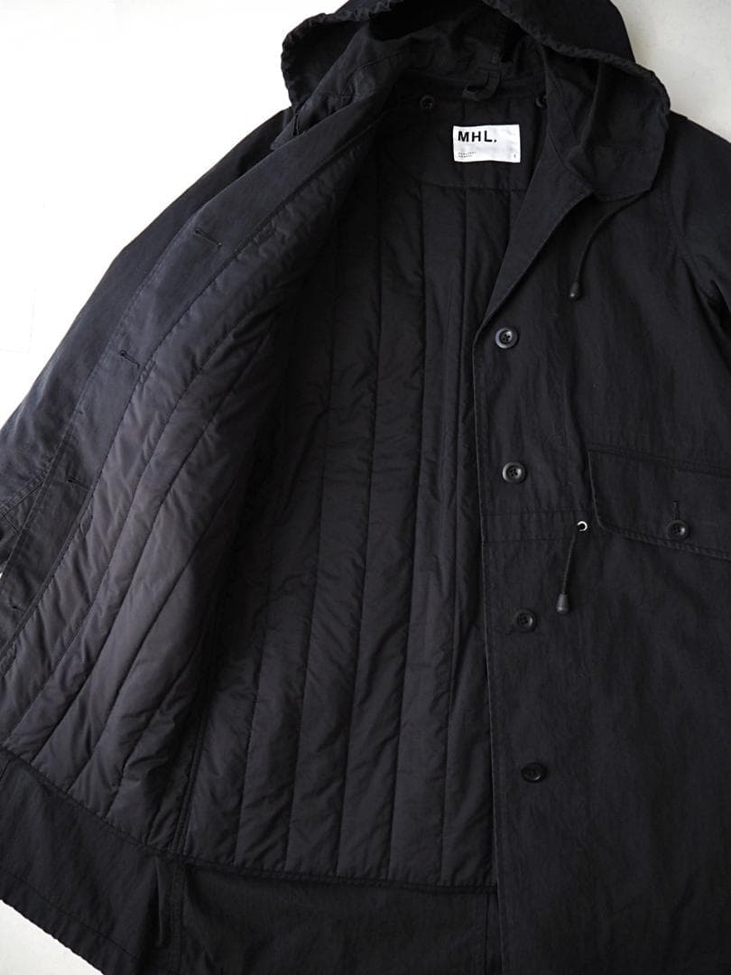 MHL マーガレットハウエル 中綿ライナー付 モッズコート ミリタリー 1 黒