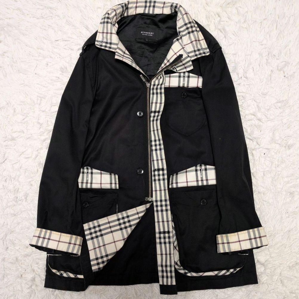 【人気】バーバリーブラックレーベル☆ノバチェック　ミリタリー　コート