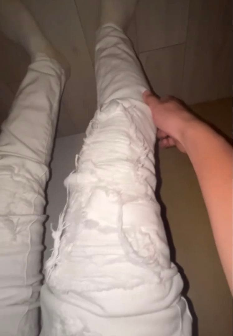 スリムフィットパンツ アミリ ミニマル パープル スビ