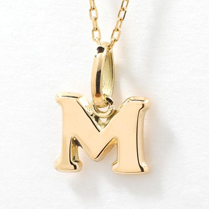 18金 イニシャル アルファベット ペンダント トップ ヘッド M m 新品