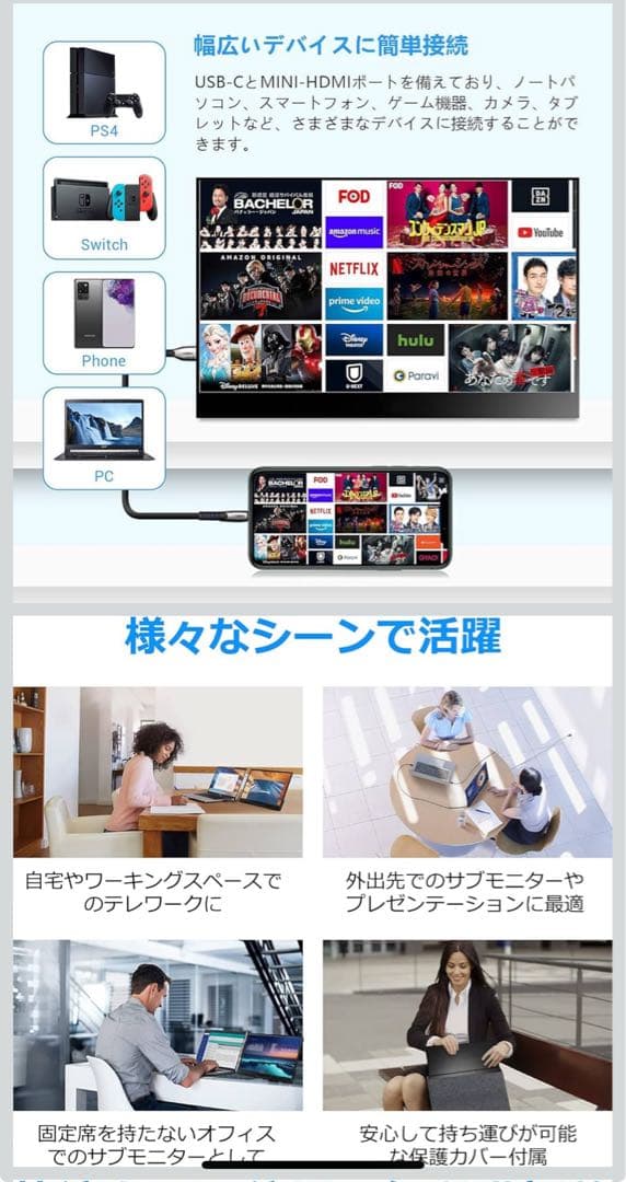ポータブルモニター17.3インチ