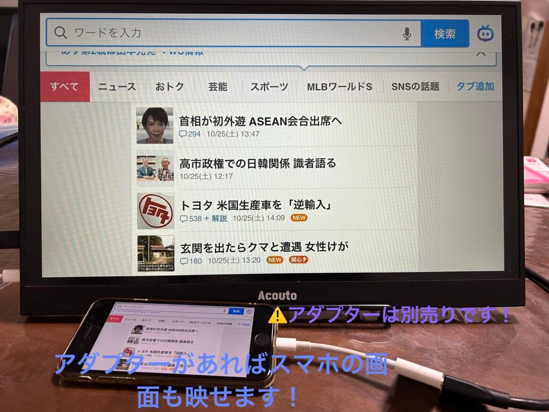 ポータブルモニター17.3インチ