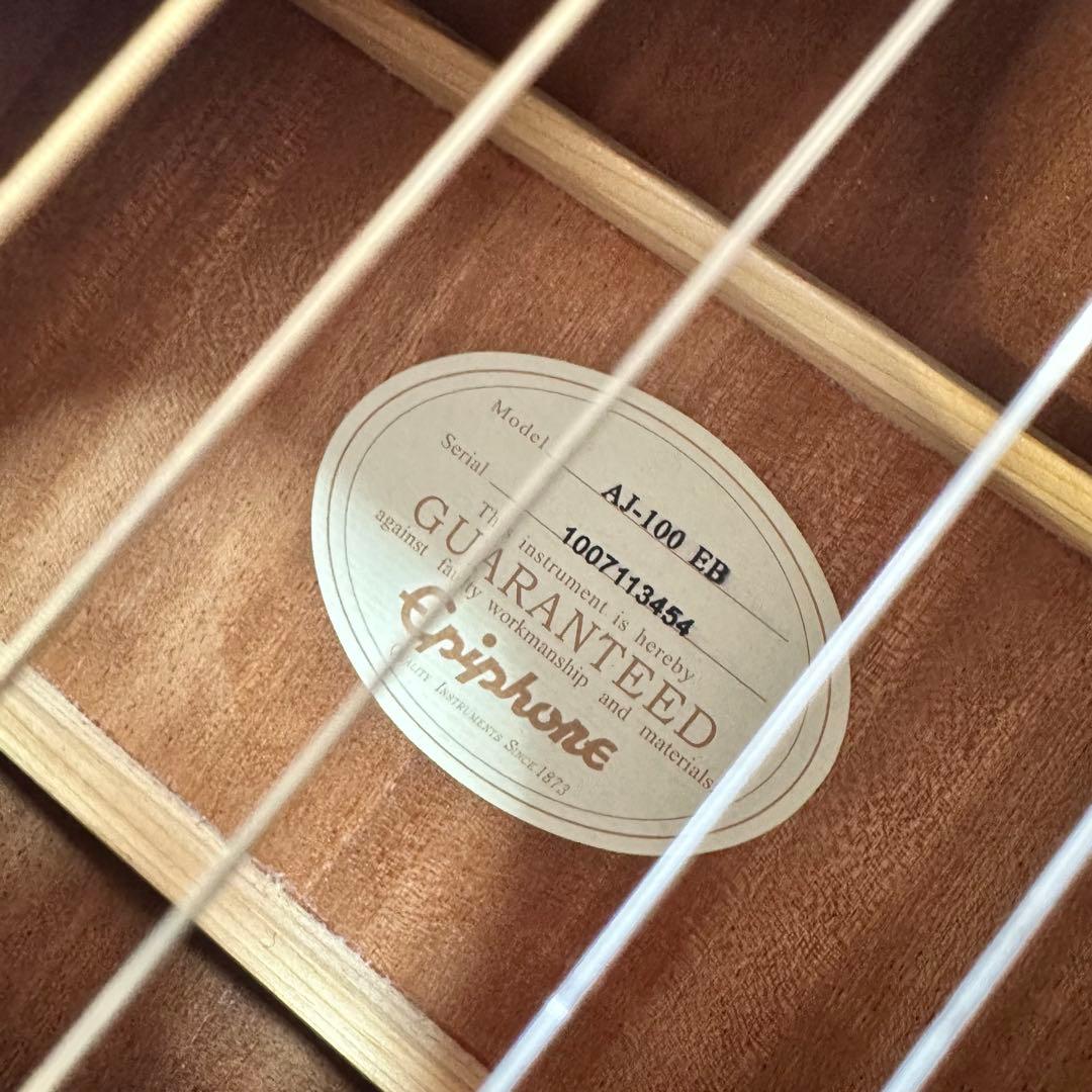 【美品】Epiphone アコースティックギター エボニーブラック　おまけ多数