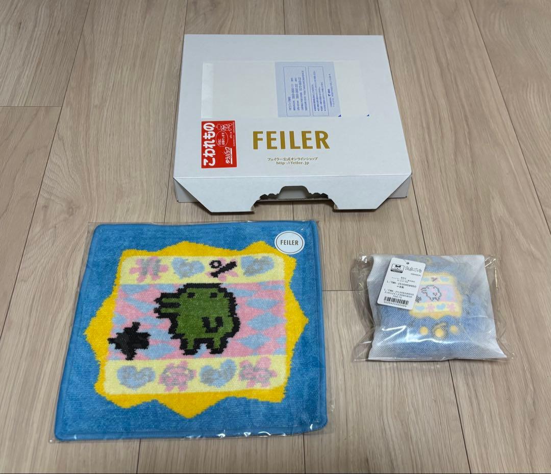 【輸送箱付き】フェイラー　たまごっち　くちぱっち ハンカチ&たまごっち型ポーチ