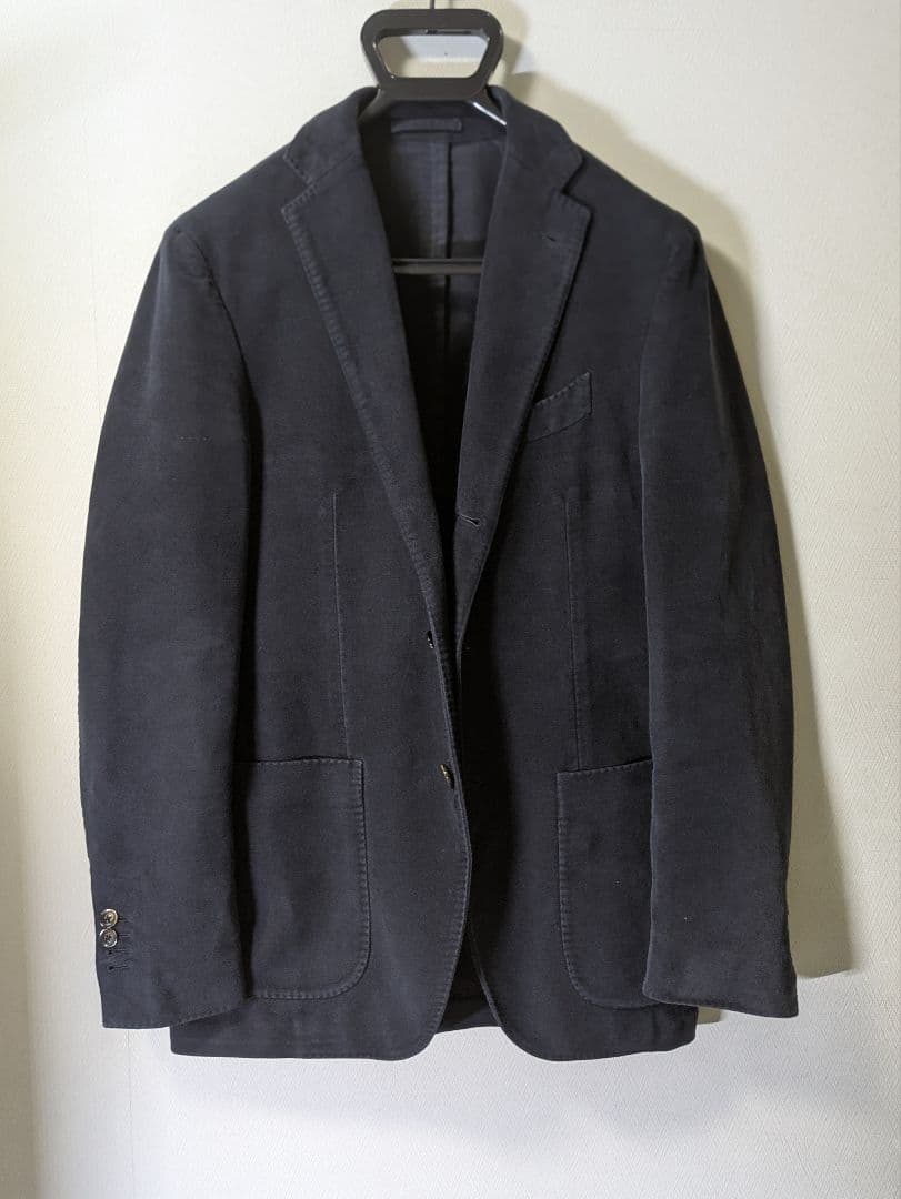 ラルディーニ テーラードジャケット 46 モールスキン 本切羽 ネイビー