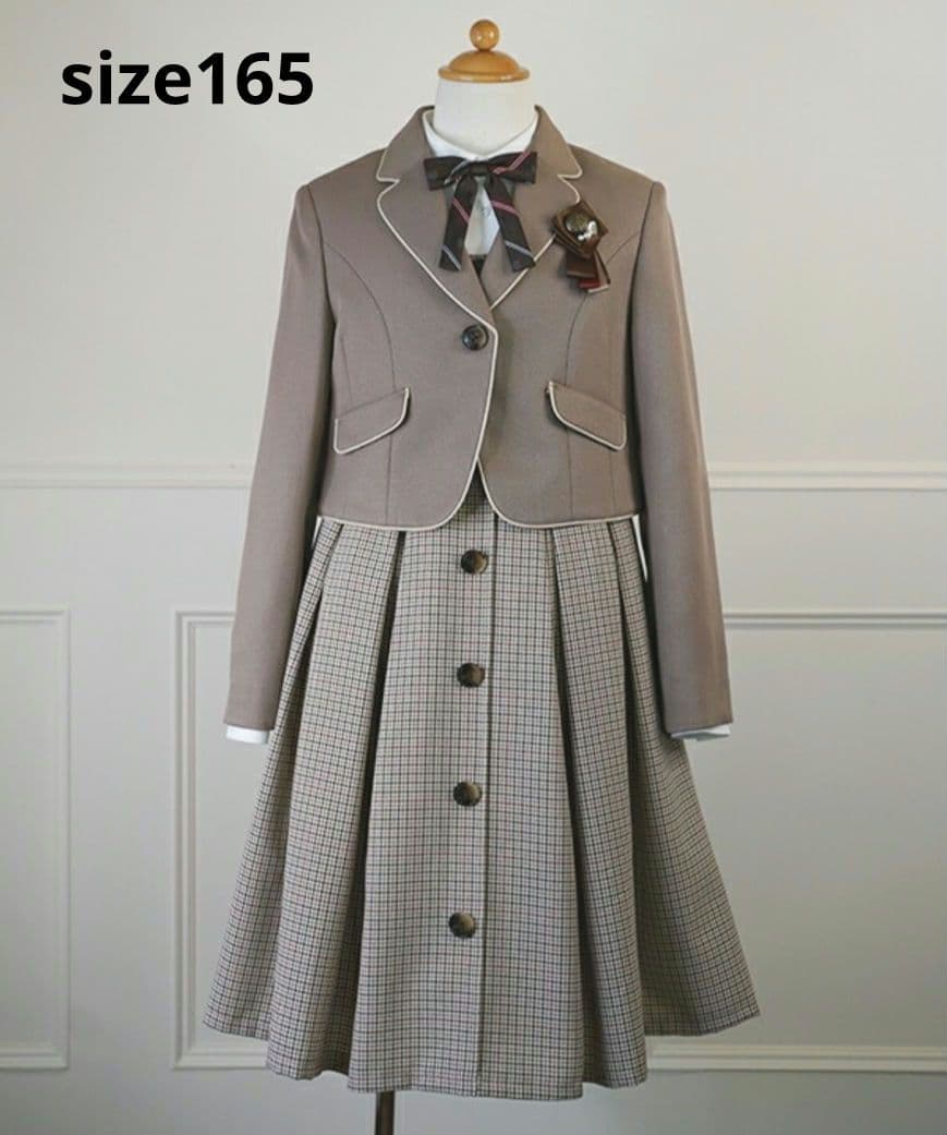 【美品】BEAMS　卒服　卒業式　165　フォーマルワンピース　ブラウンベージュ