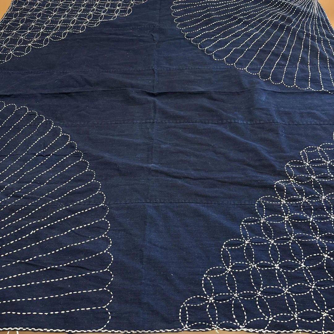 古布　藍染　刺し子　大風呂敷　5幅　約155✖️160