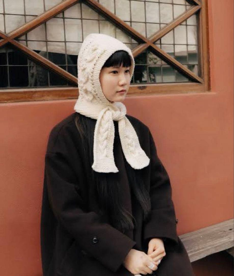 最終価格　YUKI FUJISAWA ユキフジサワ　バラクラバ　アランニット帽