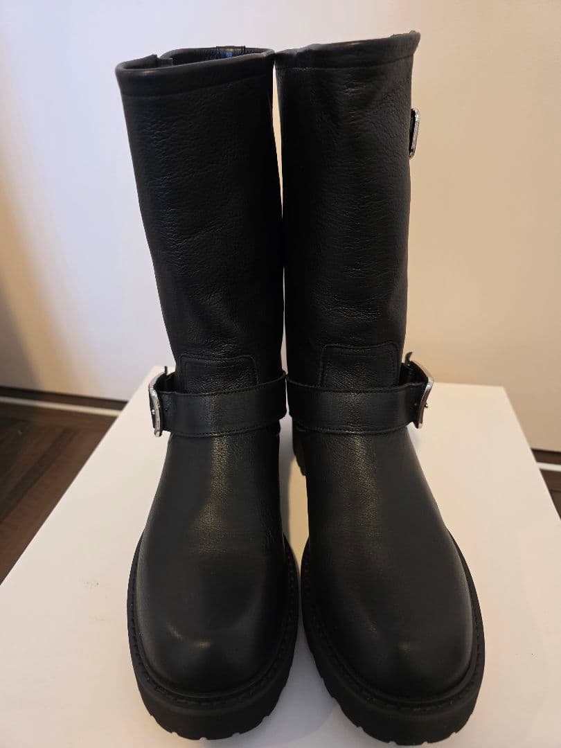 試着のみ Le Talon レザーエンジニアブーツ ブラック Mサイズ