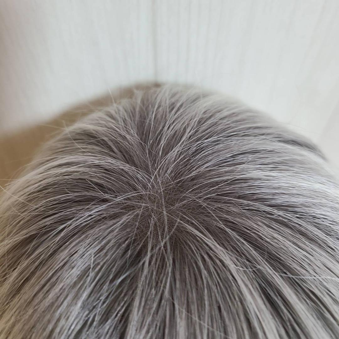 お盆セール♪新品・医療用ＯＫ・美容師カットフォンテーヌ 白髪 グレイ ウィッグ