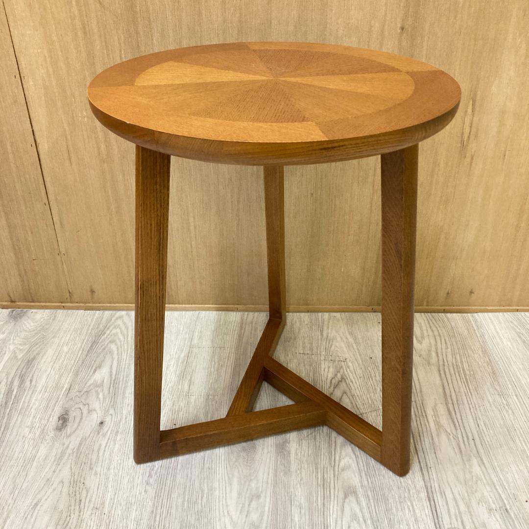 天然木　サイドテーブル　円形　アッシュ材