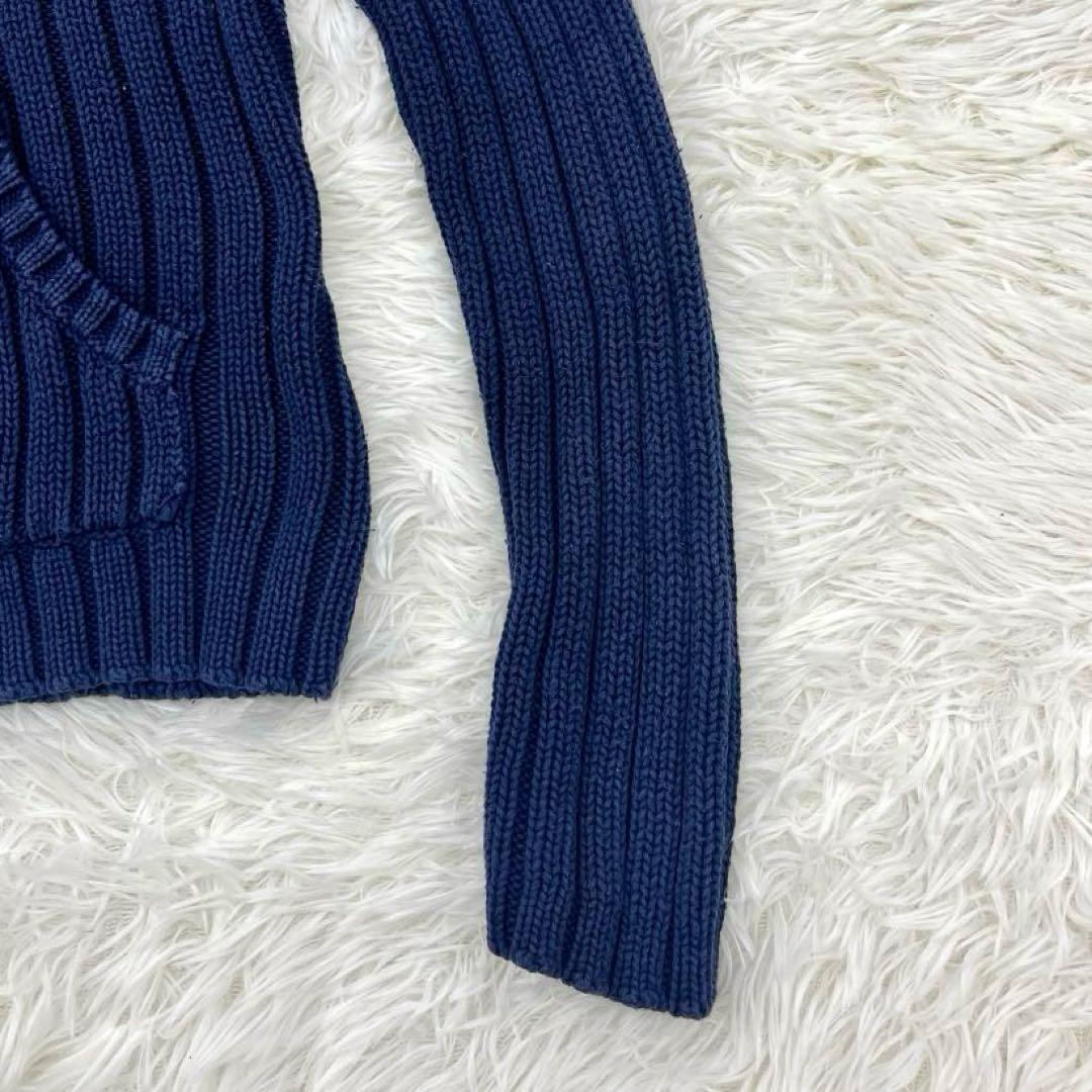 ラルフローレン・長袖ニットセーター・星条旗・ニットパーカー・リブ編み・M