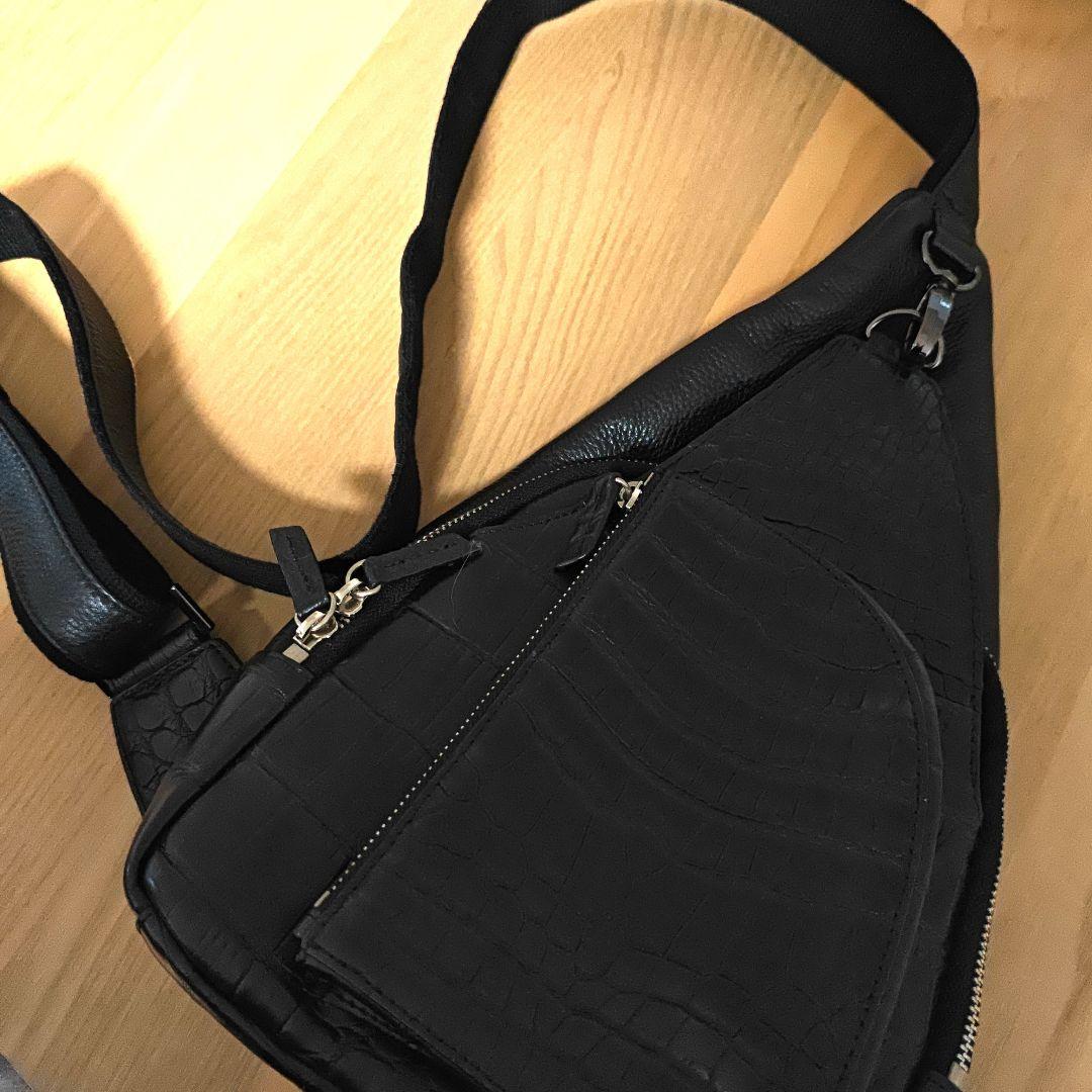 クロコダイル 斜めがけ ボディバッグ