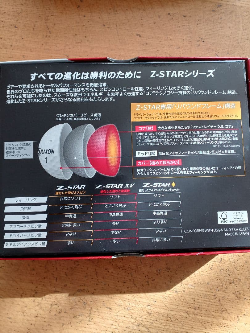 SRIXON Z-STAR XV ホワイト 2ダース