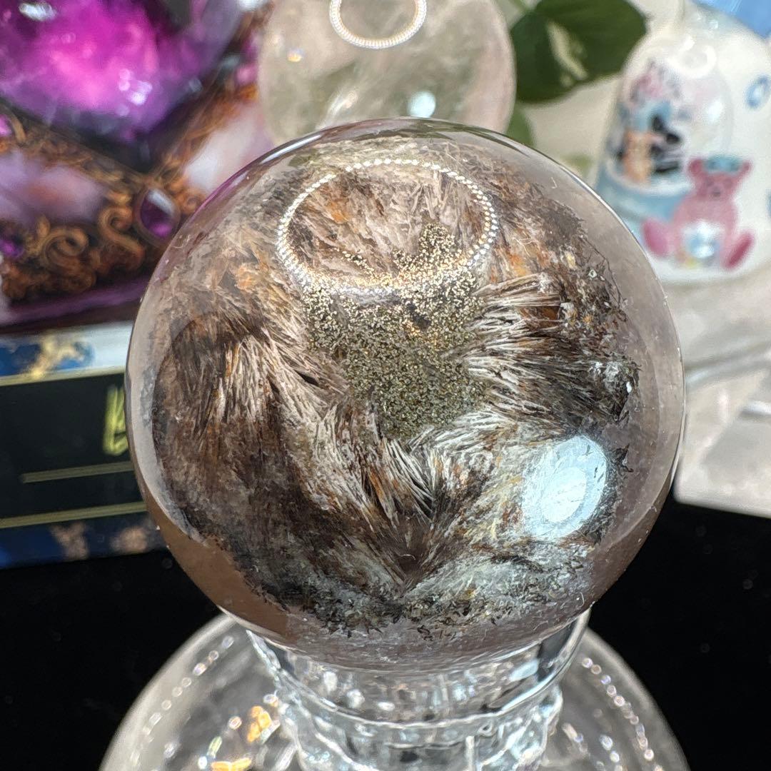 マイカインフローライトスフィア♡ラビットヘアーパイライト共生No.2503