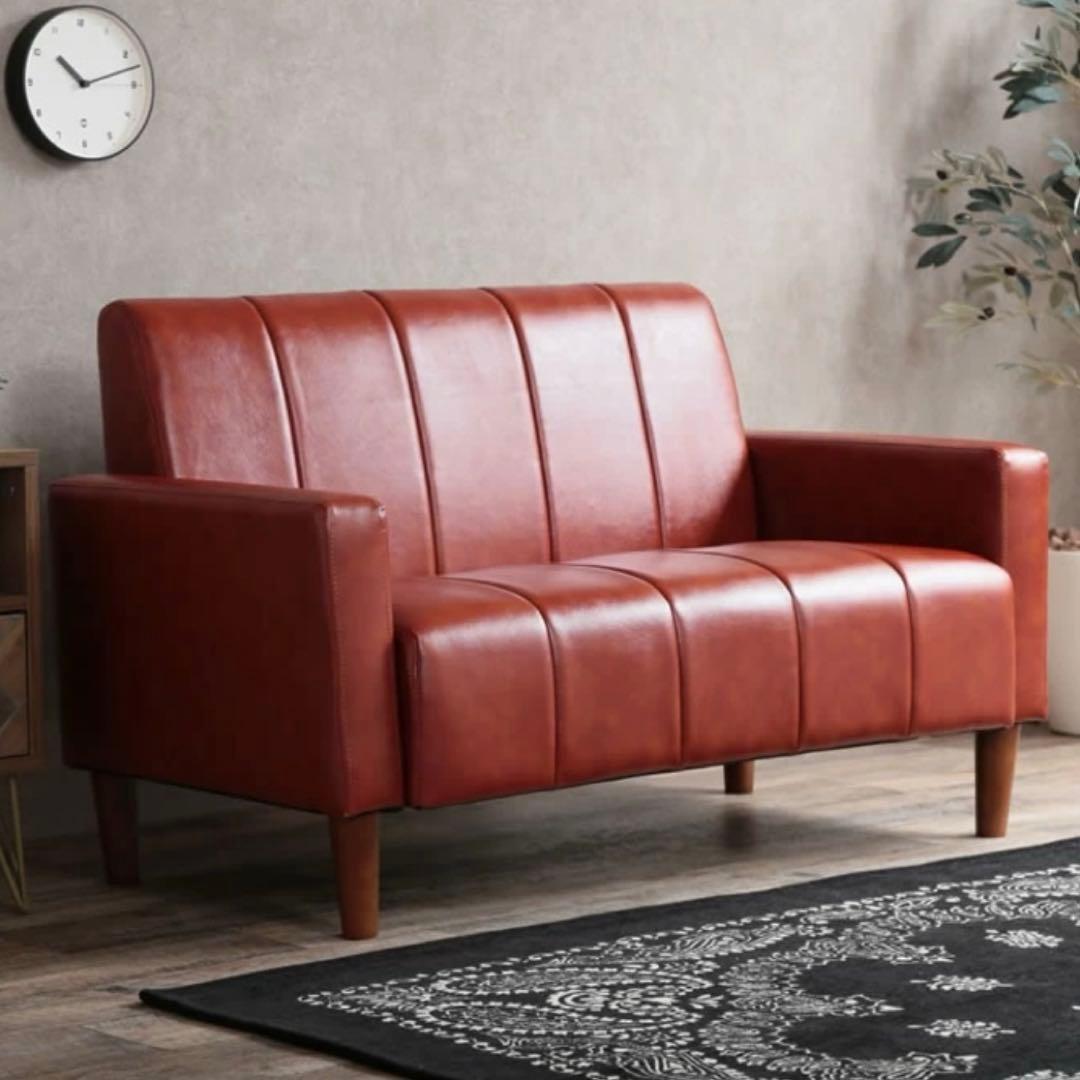 Theo 2人掛 PVCレザーソファ