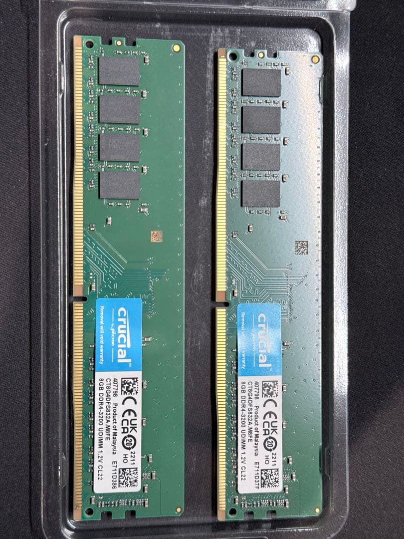 Crucial 8GB DDR4-3200 メモリ 8GBメモリ2枚セット