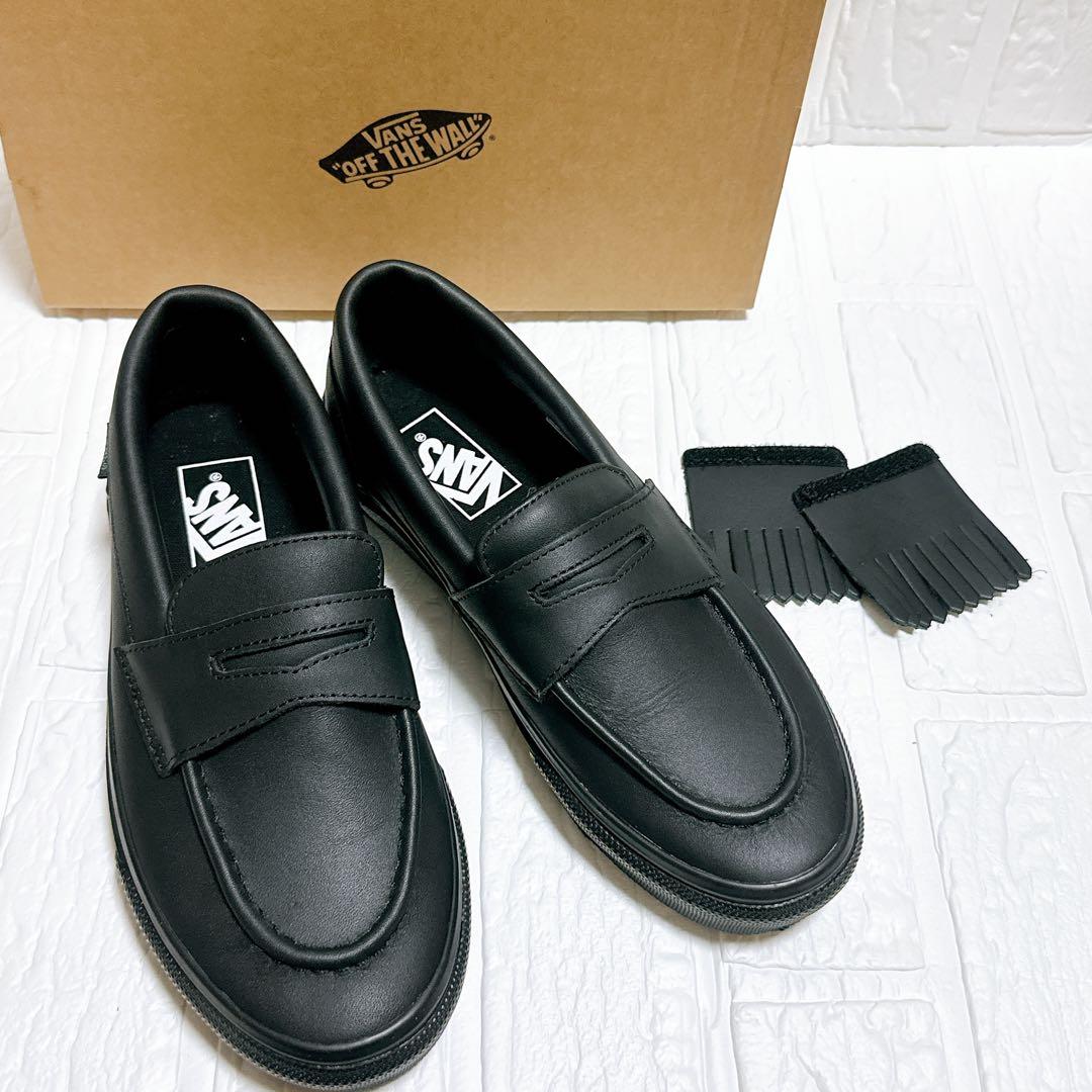 【美品】VANS V196CF CN LOAFER 本革 24㌢ 黒 2WAY