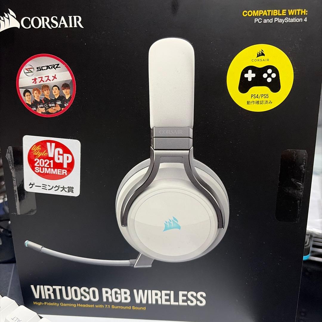 ヘッドホン Corsair VIRTUOSO RGB WIRELESS -White-