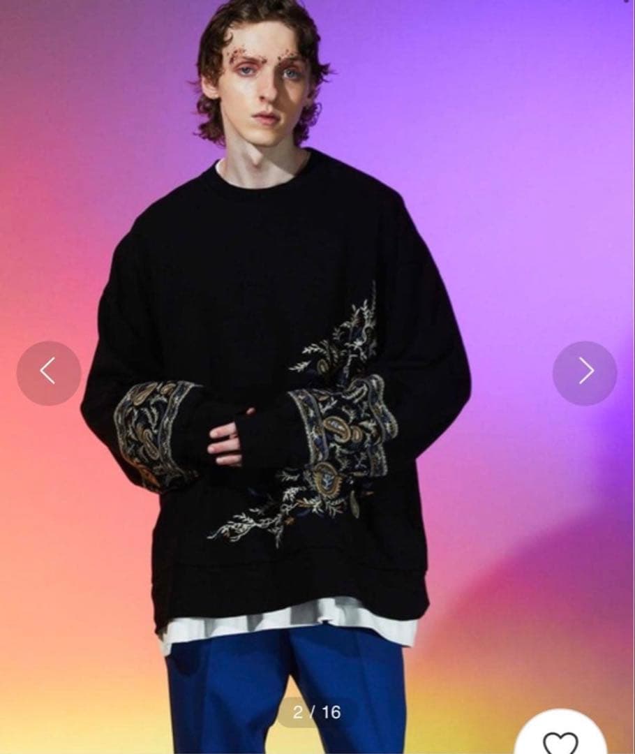 【限定セール】maison special ペイズリー刺繍スウェット