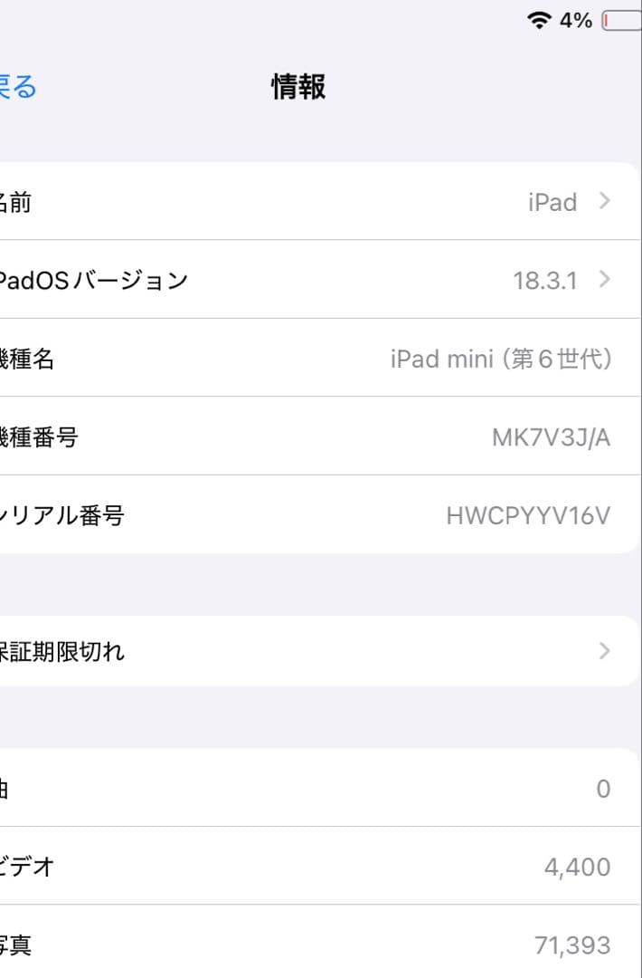iPad mini 第6世代　256GB (wi-fiモデル)
