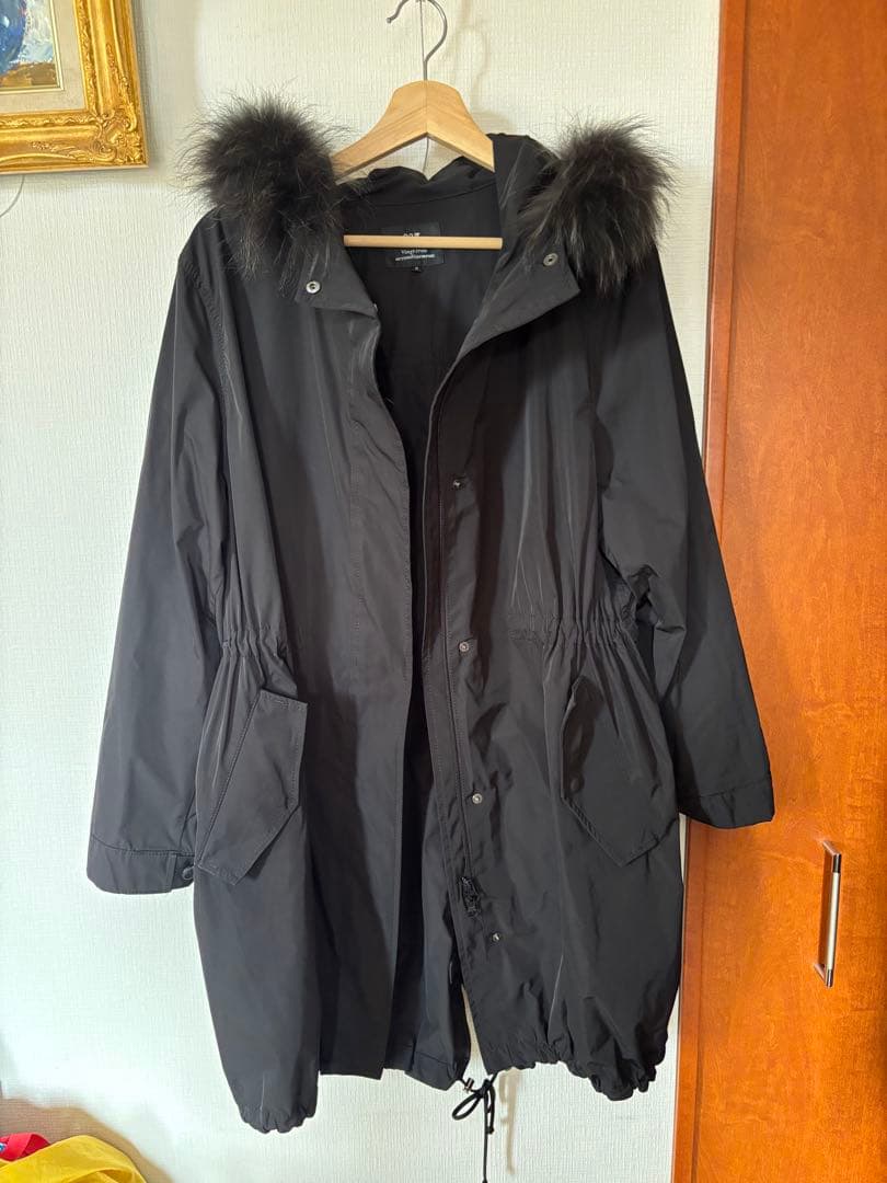 ブラック モッズコート ファー付き　23区L