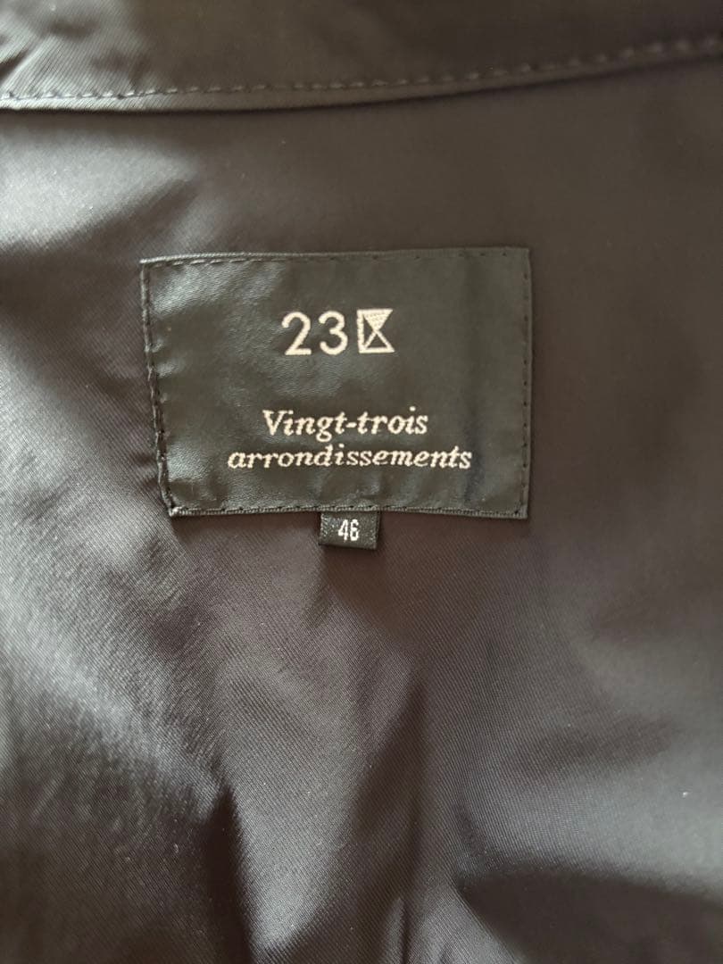 ブラック モッズコート ファー付き　23区L