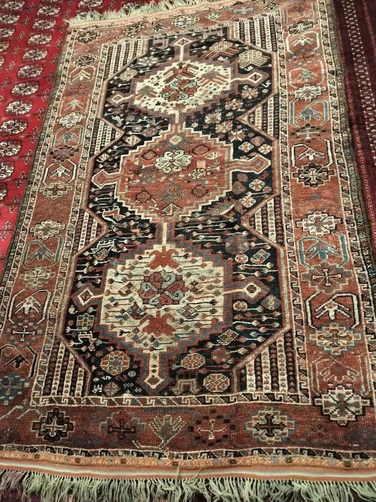 アンティークハムセ　カシュガイ　ラグ　トライバルラグ　絨毯