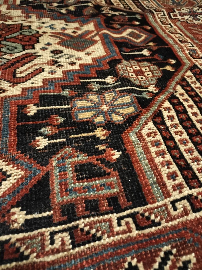 アンティークハムセ　カシュガイ　ラグ　トライバルラグ　絨毯