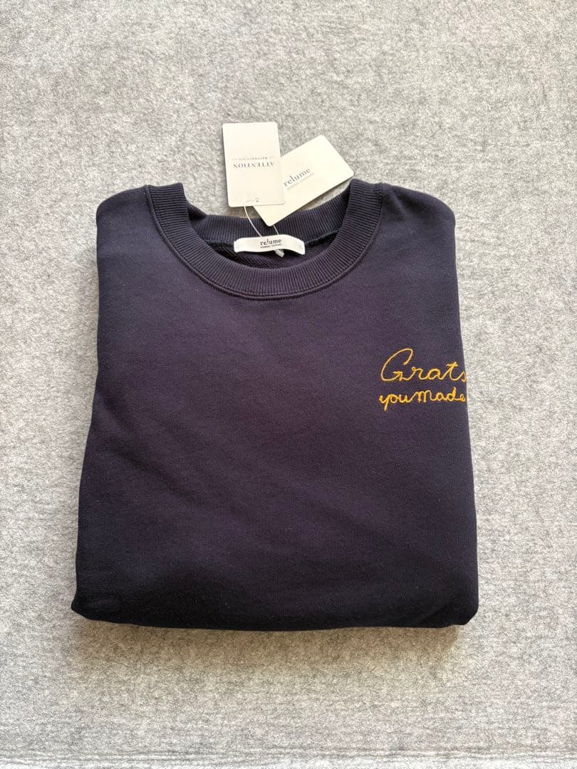 新品JOURNAL STANDARD relume 刺繍ロゴスウェット　ネイビー