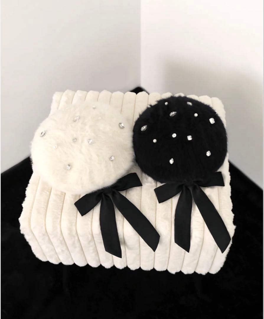 mmeeme ベレー帽 White