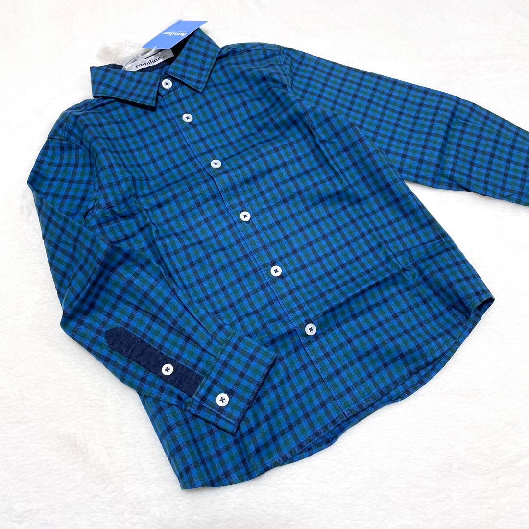 【ファミリア】新品 シャツ ブラウス 長袖 XB フォーマル 襟付き 現行品