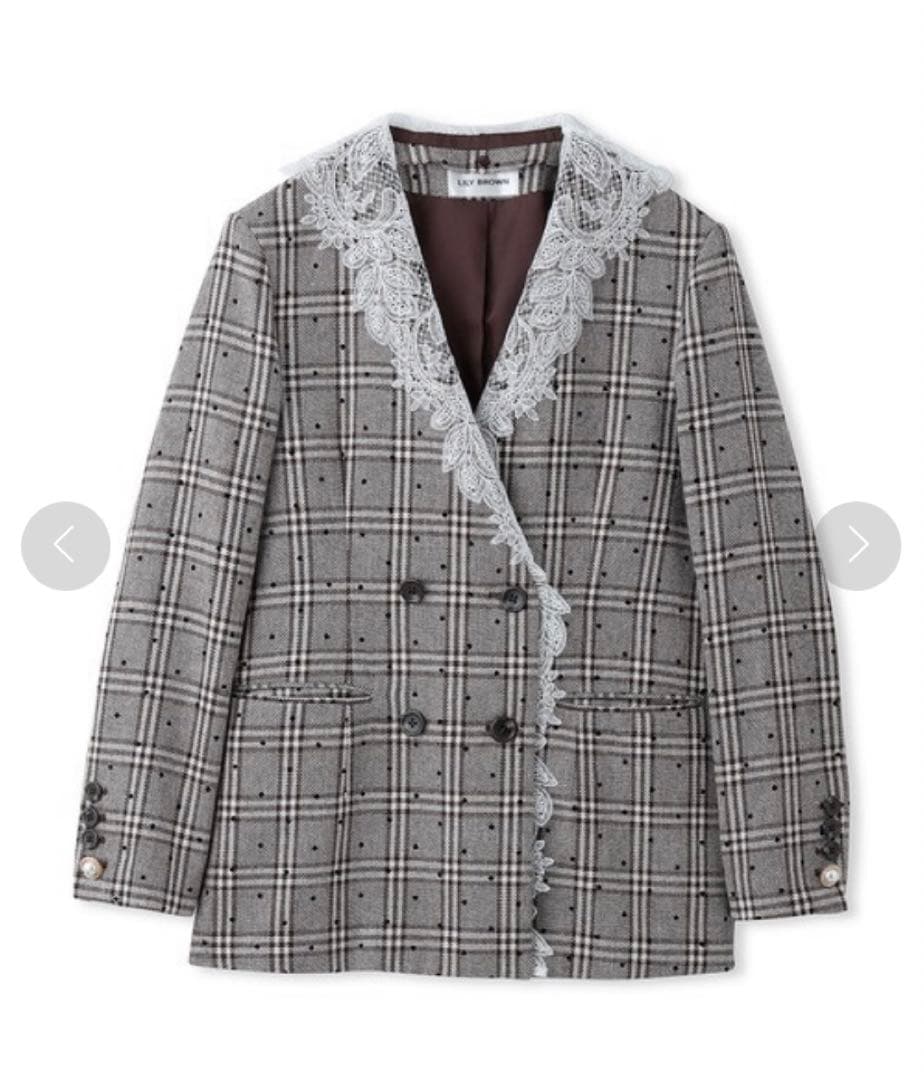 LILY BROWN アタッチドレースカラーダブルJK