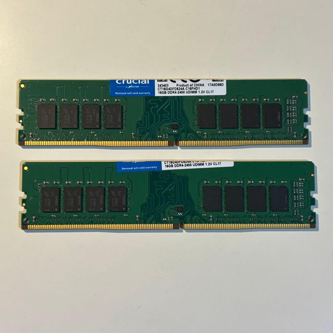メモリー Crucial 32GB DDR4 2400 16x2